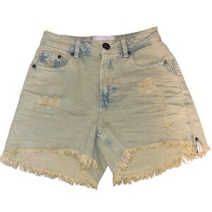 One Teaspoon Women's Green
Shorts Stylish Distressed Denim Shorts